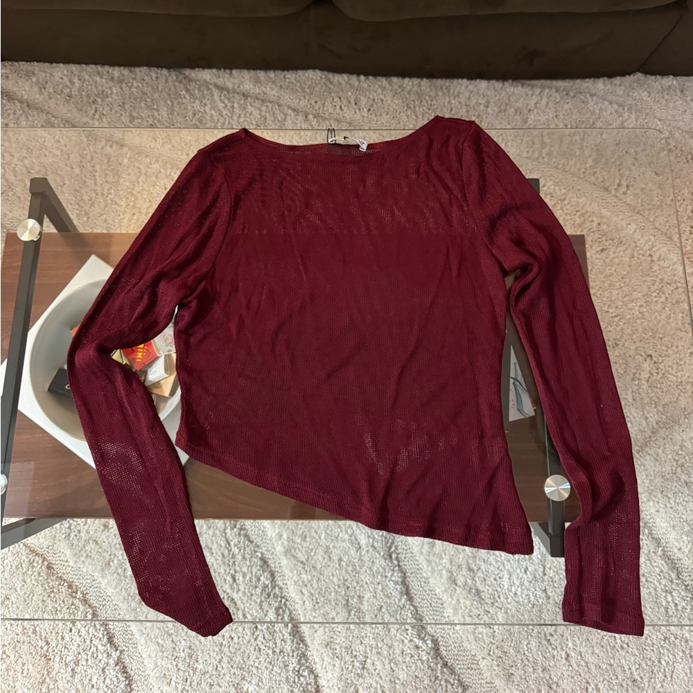 Princess Polly Deep Red Long Sleeve Top